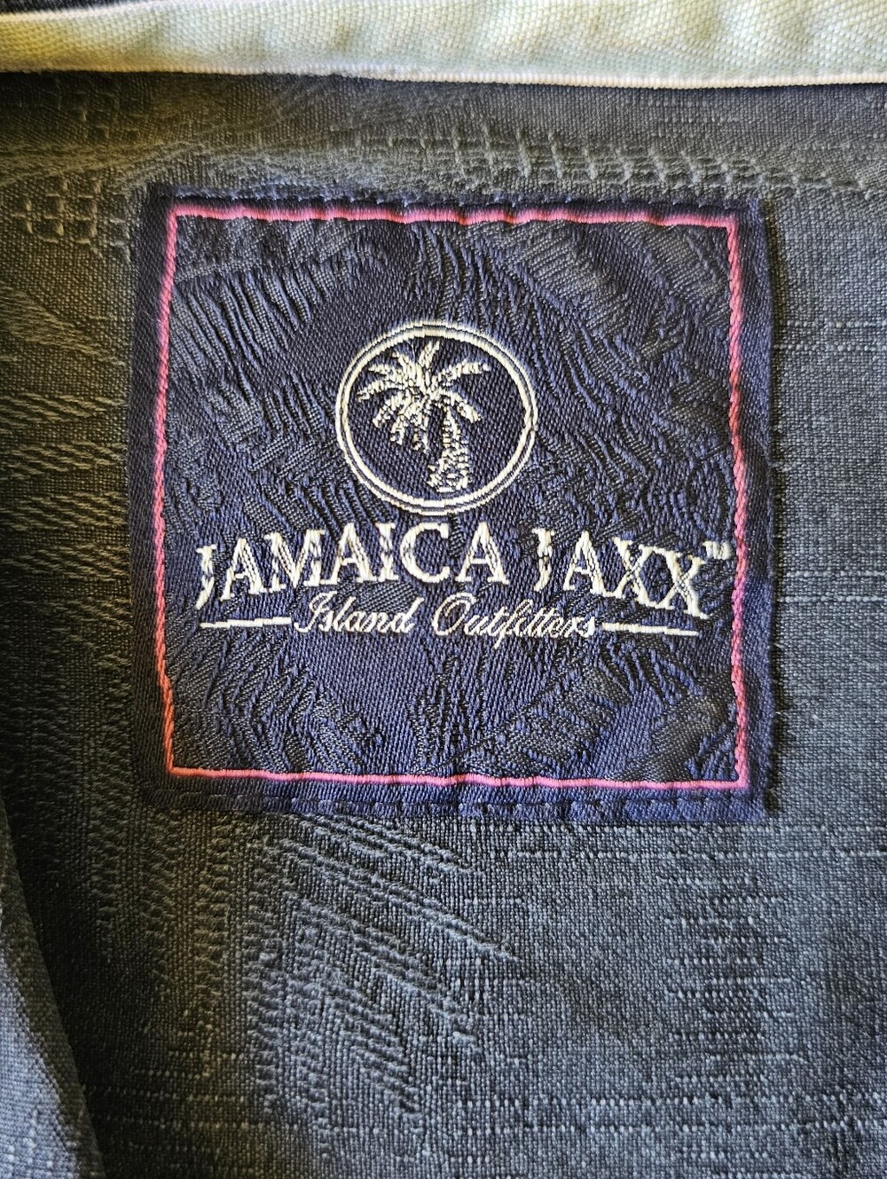 Mens' XL 100% Silk Jacquard Jamaica Jaxx Hawaiian Camp Shirt - Picture 3 of 10
